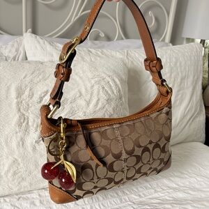 Coach Jacquard Signature Monogram Bleecker Shoulder Bag